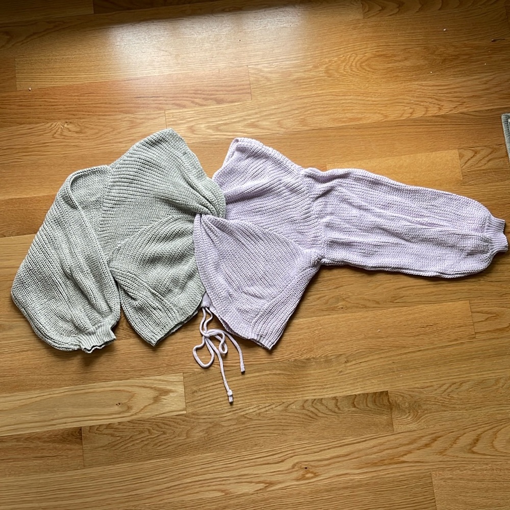 VESTIQUE | Cropped Purple and Gray Sweater | Never Worn | Size Small